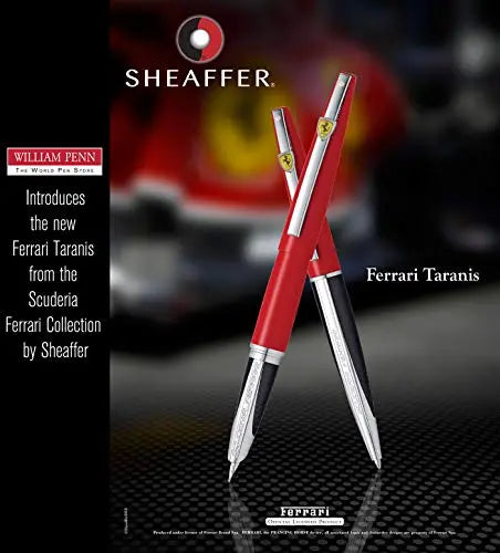 Sheaffer Ferrari Taranis Aerodynamic Power, Rosso Corsa, with Patent-pending Gripping Section Icy, Polished Trim Accent, Medium nib Fountain pen & Ballpoint Pen set Sheaffer