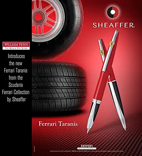 Sheaffer Ferrari Taranis Aerodynamic Power, Rosso Corsa, with Patent-pending Gripping Section Icy, Polished Trim Accent, Medium nib Fountain pen & Ballpoint Pen set Sheaffer