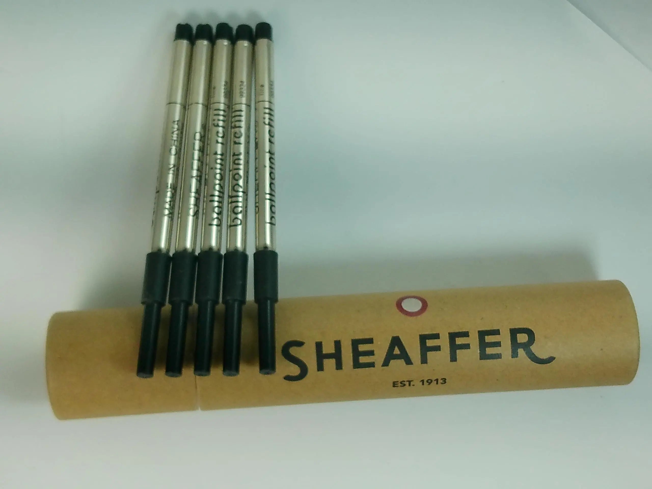 Sheaffer K Ballpoint Refills, Black Ink, Fine Point, 6 Piece Shelf Pack (99234)(Bulk Pack of 6/Pack) in Storage Tube (Black) - crosspenmall.com