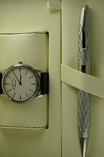 Sheaffer LTD Edition West end Alexandria with Sapphire Crystal Glass Swiss Wrist Watch Diamond Cut Legacy Heritage with Emperor's Silver & Palladium Trim Ballpoint Pen Set - crosspenmall.com