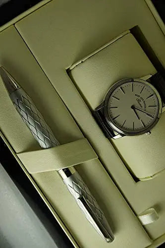Sheaffer LTD Edition West end Alexandria with Sapphire Crystal Glass Swiss Wrist Watch Diamond Cut Legacy Heritage with Emperor's Silver & Palladium Trim Ballpoint Pen Set - crosspenmall.com