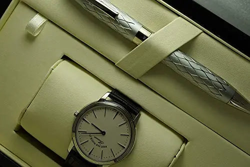 Sheaffer LTD Edition West end Alexandria with Sapphire Crystal Glass Swiss Wrist Watch Diamond Cut Legacy Heritage with Emperor's Silver & Palladium Trim Ballpoint Pen Set - crosspenmall.com