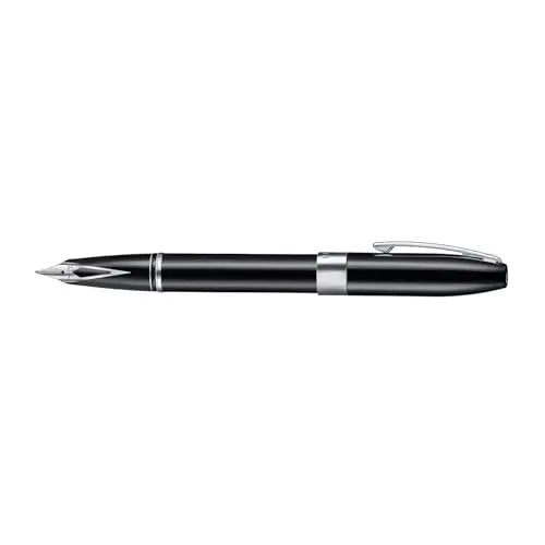 Sheaffer Legacy 9064 Glossy Black Fountain Pen Medium Inlaid Nib with Palladium-Plated Trims with pen pouch Sheaffer