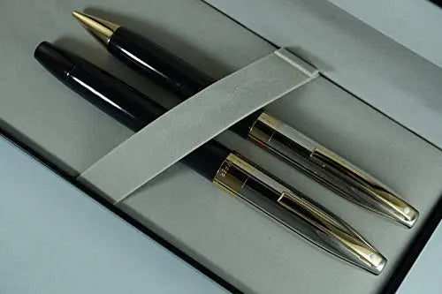Sheaffer Made in The USA Legacy Heritage Sheaffer Legacy Heritage, Black Lacquer Barrel, Polished Palladium Cap with 22KT Gold Appointments, Rollerball Pen and 0.5MM Pencil Set - crosspenmall.com