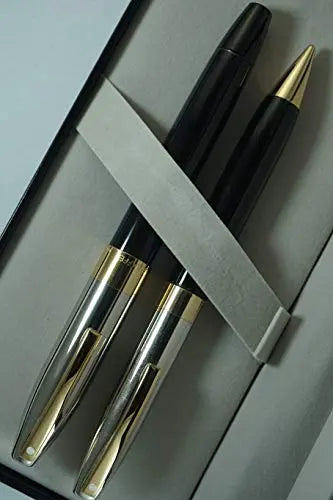 Sheaffer Made in The USA Legacy Heritage Sheaffer Legacy Heritage, Black Lacquer Barrel, Polished Palladium Cap with 22KT Gold Appointments, Rollerball Pen and 0.5MM Pencil Set - crosspenmall.com