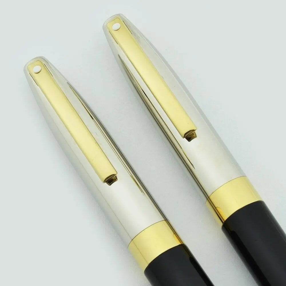 Sheaffer Made in USA Palladium & Gold Legacy Heritage pen and 0.5MM Pencil set - crosspenmall.com