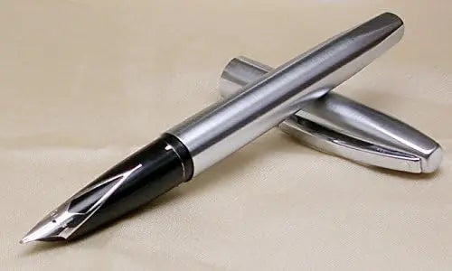 Sheaffer Made in the USA Triumph imperial Brushed Chrome and Stainless Steel Medium nib Fountain Pen -with cartridges and converter system Sheaffer