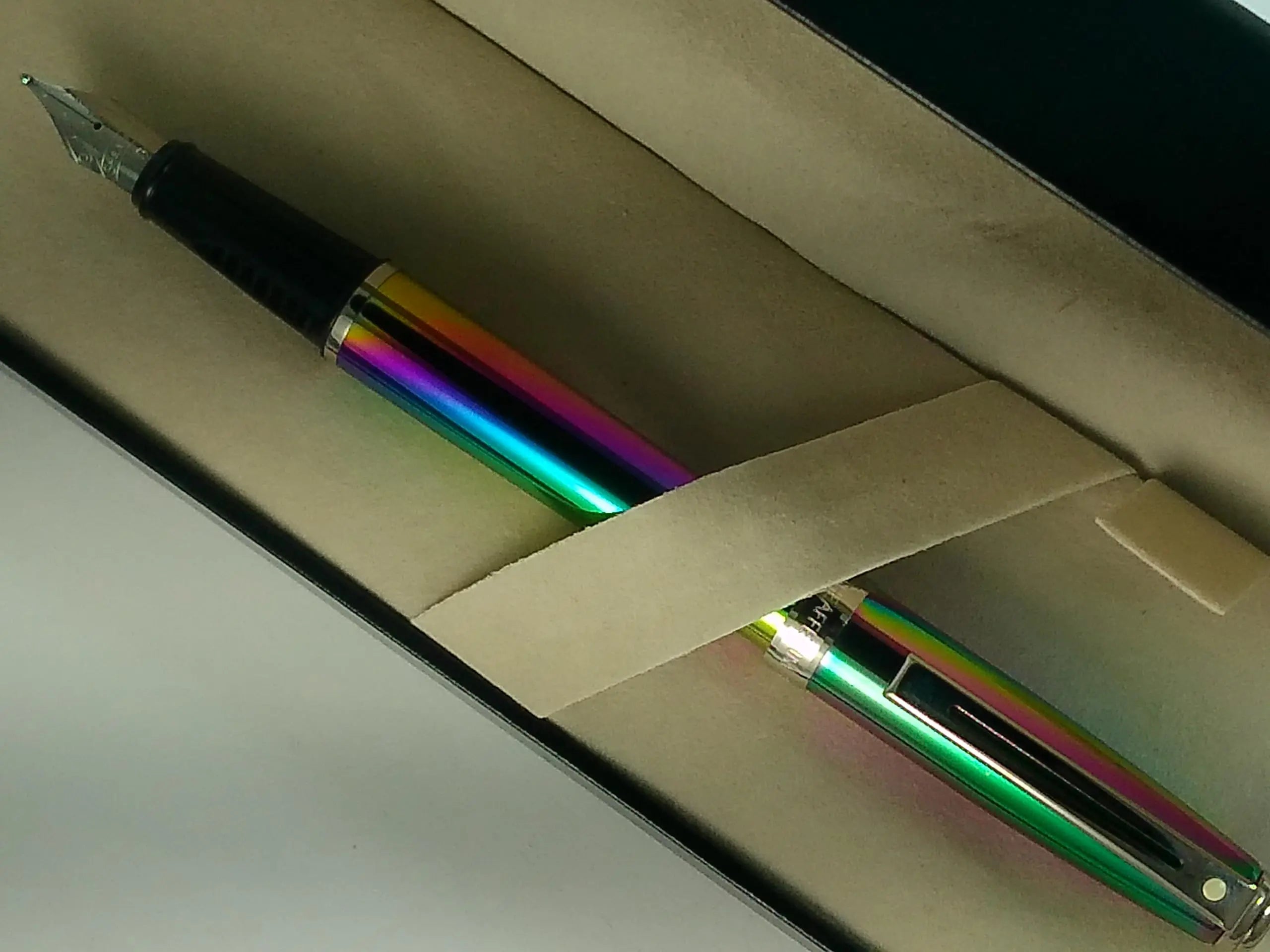 Sheaffer Prelude 9131 Fountain Pen, Titanium Oxide Rainbow Plasma Finish, Nickel Appointments, Made in USA Sheaffer