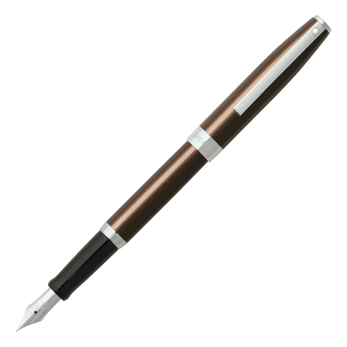Sheaffer Sagaris Medium Nib Fountain Pen, Metallic Brown, Chrome Trim (E0948053) cross