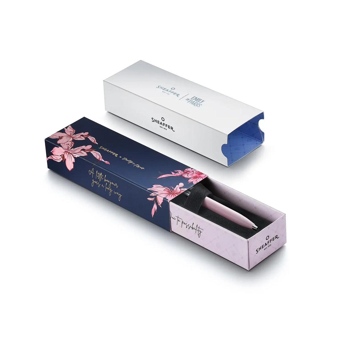 Sheaffer Sentinel Emily in Paris E321 Ballpoint Pen, Chrome-Plated Trims, Bow-Shaped Clip cross