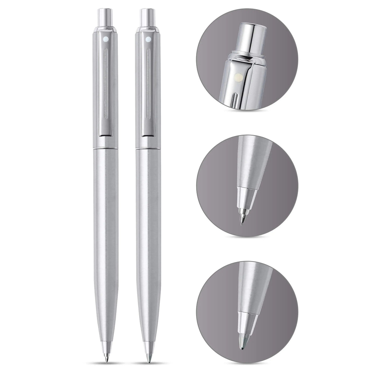 Sheaffer Sentinel, Black Resin Barrel, Chrome Cap, Nickel Plate Trim, Ballpoint cross