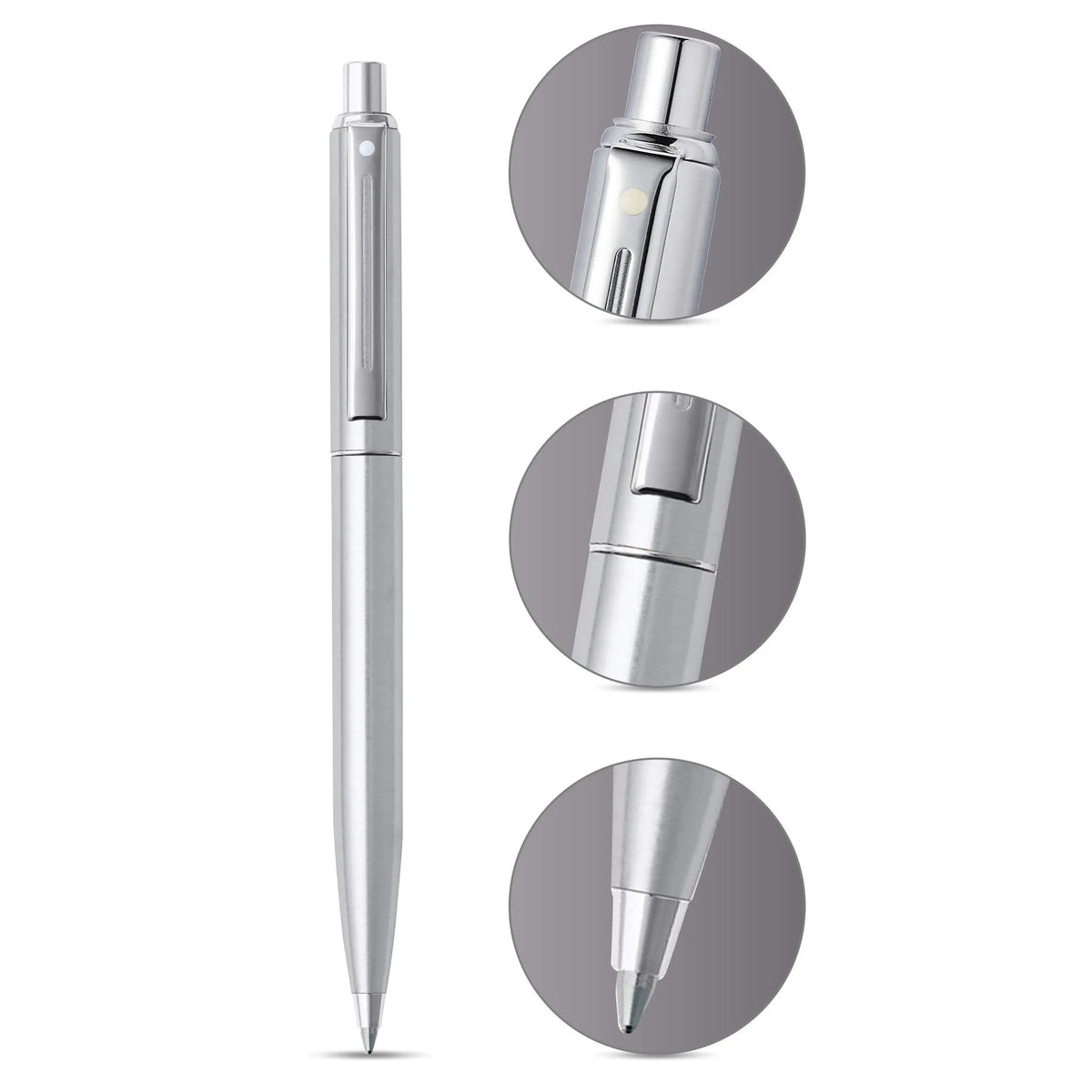 Sheaffer Sentinel, Black Resin Barrel, Chrome Cap, Nickel Plate Trim, Ballpoint cross