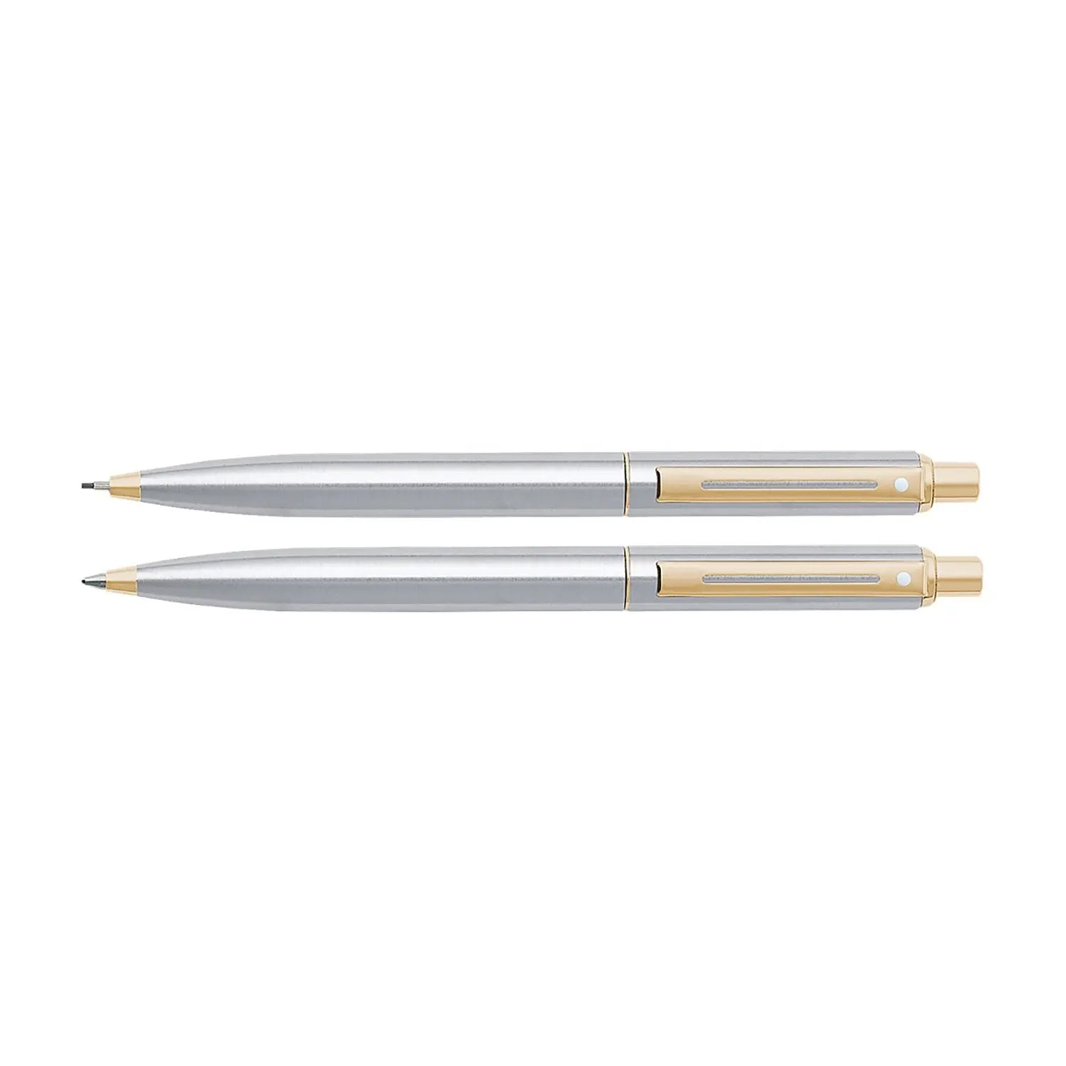 Sheaffer Sentinel, Brushed Chrome Cap & Barrel, Gold Plate Trim, Ball Point Pen & 0.7mm Pencil Set (E932551DC) Sheaffer