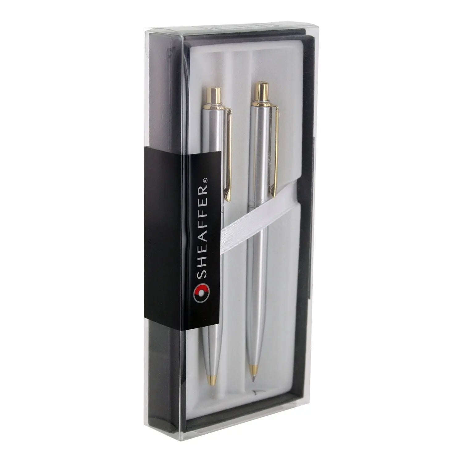 Sheaffer Sentinel, Brushed Chrome Cap & Barrel, Gold Plate Trim, Ball Point Pen & 0.7mm Pencil Set (E932551DC) Sheaffer