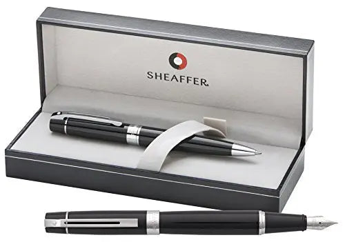 Sheaffer Series 300 Glossy Black Fountain Pen and Ball Pen Set - crosspenmall.com