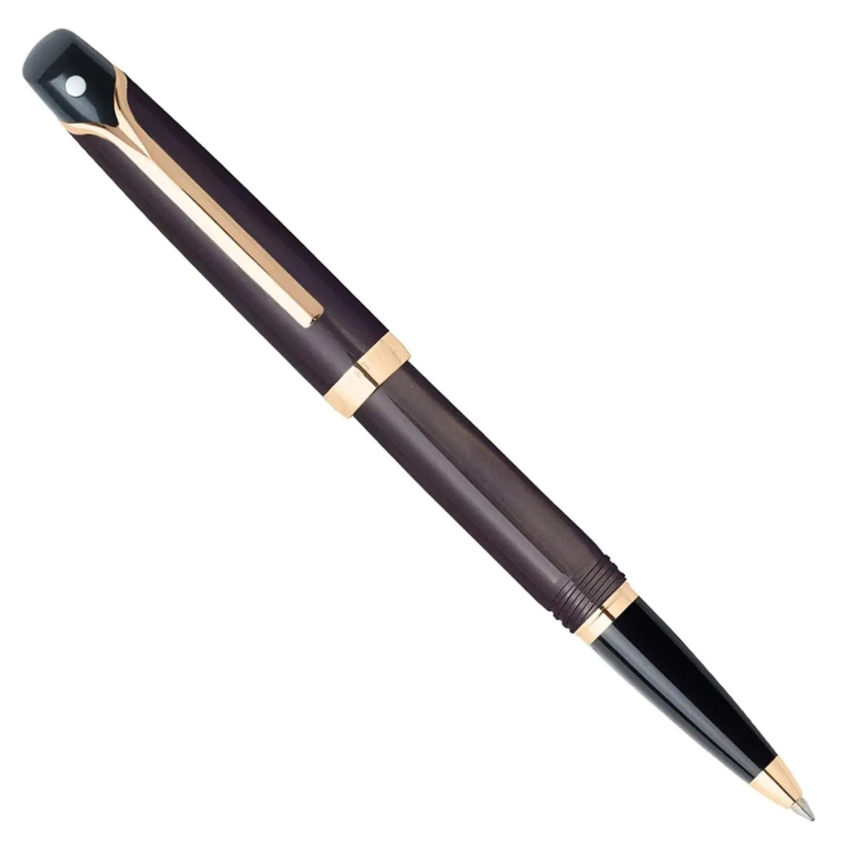 Sheaffer Valor Rollerball Pen, Glossy Brown with 22KT Gold Trim, Italian-Made, Gift Box Included cross