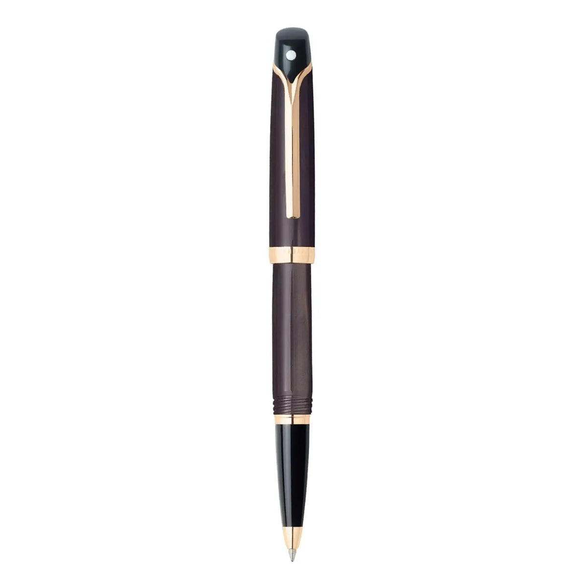 Sheaffer Valor Rollerball Pen, Glossy Brown with 22KT Gold Trim, Italian-Made, Gift Box Included cross