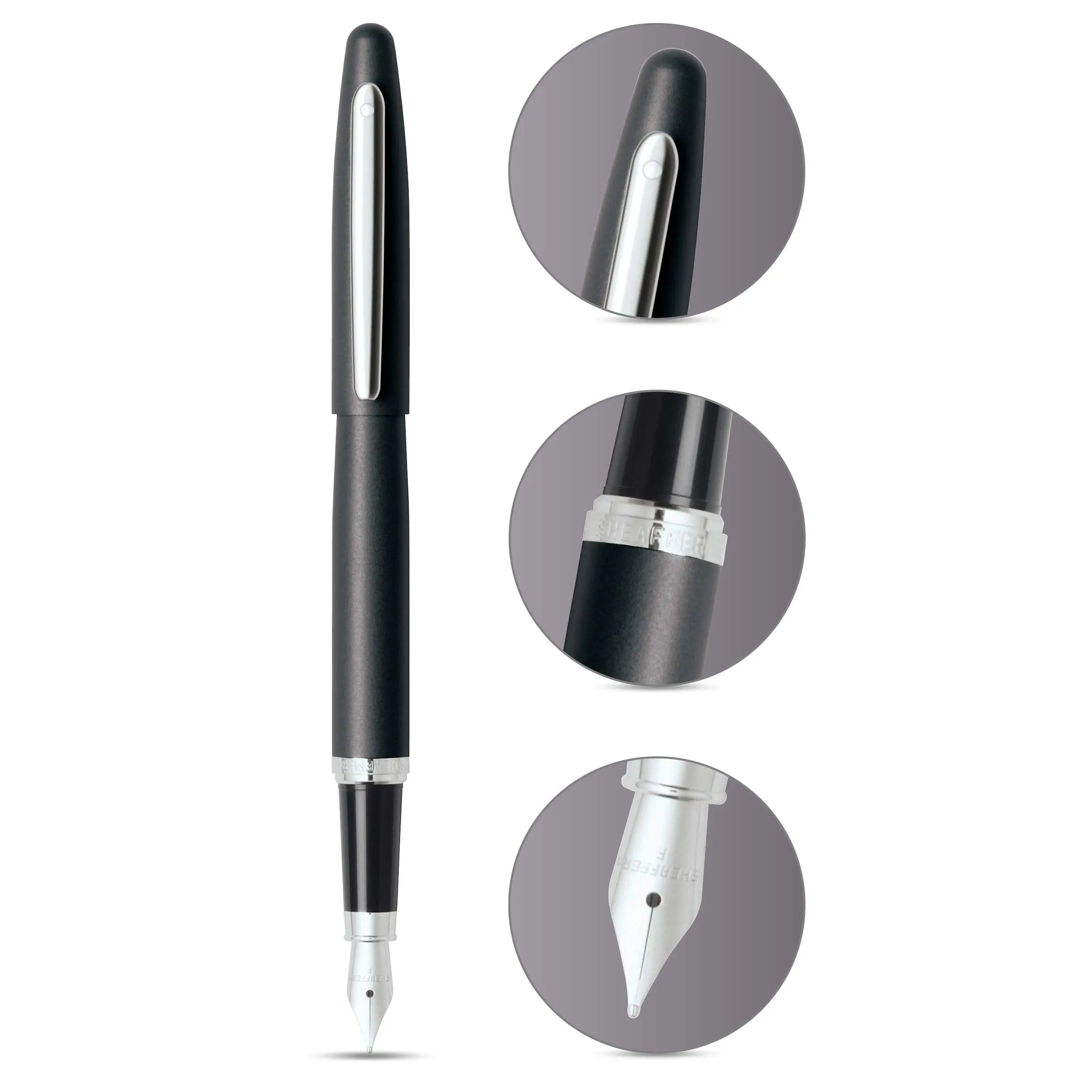 Sheaffer Vfm Matte Black Ballpoint Pen with Chrome Trim Sheaffer