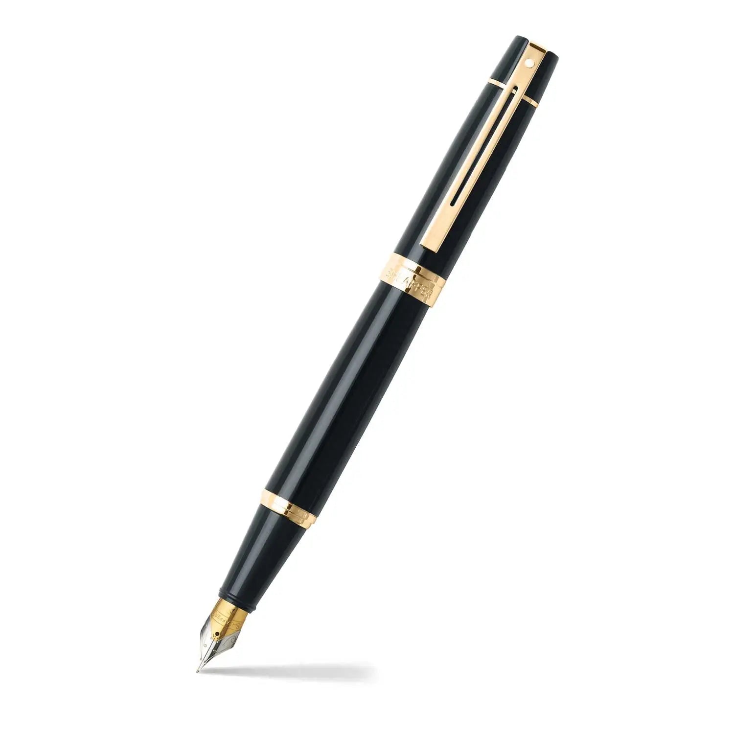 Sheaffer® Gift Set ft. Glossy Black S300 9325 with Gold Tone Trim as Set of 2 pens - Rollerball Pen & Fountain pen (M) - My Store