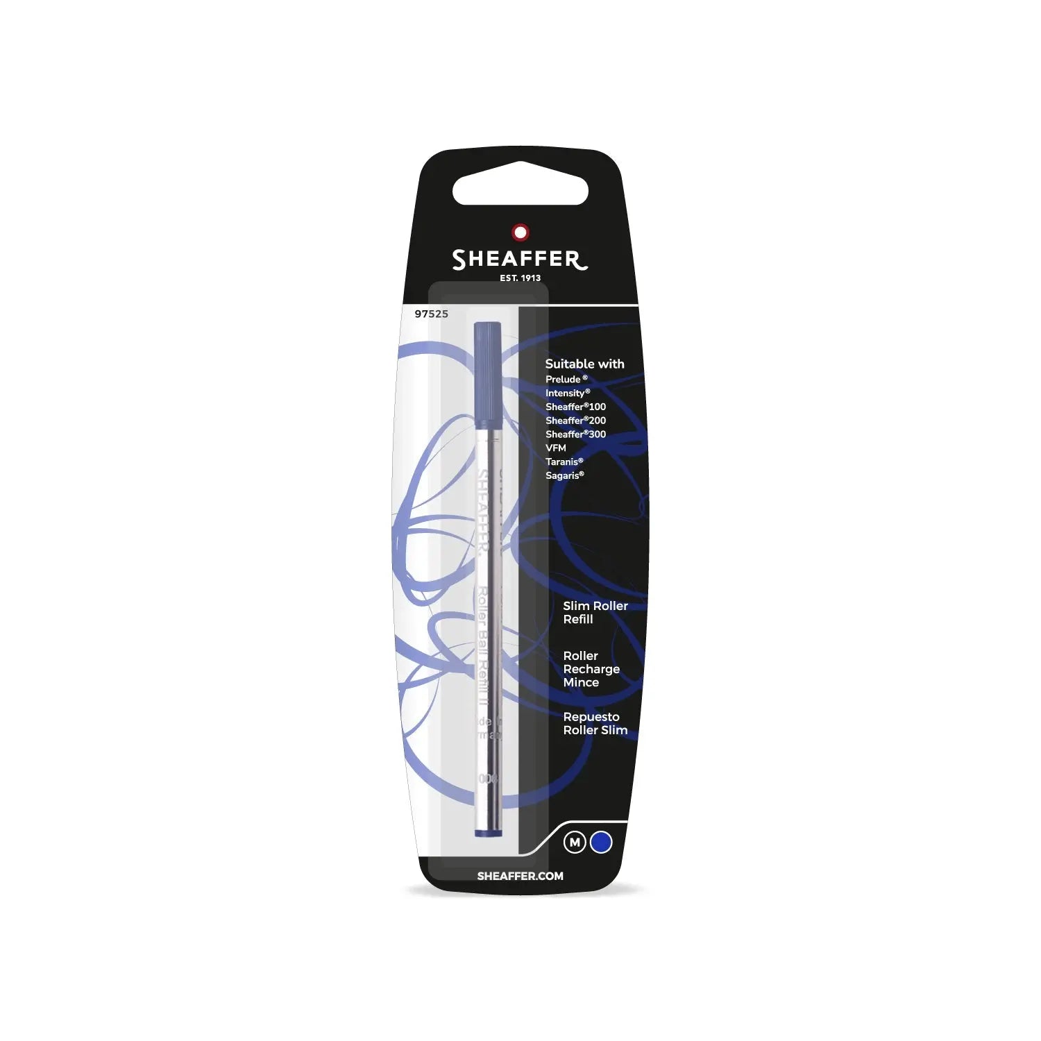 Sheaffer® Slim Rollerball Refill - Blue Medium - Blister Card - crosspenmall.com