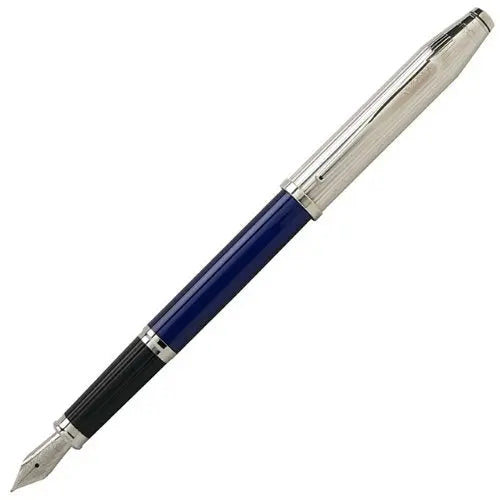 Cross Century II Sterling Silver/Translucent Blue Lacquer Medium Nib Fountain Pen - crosspenmall.com