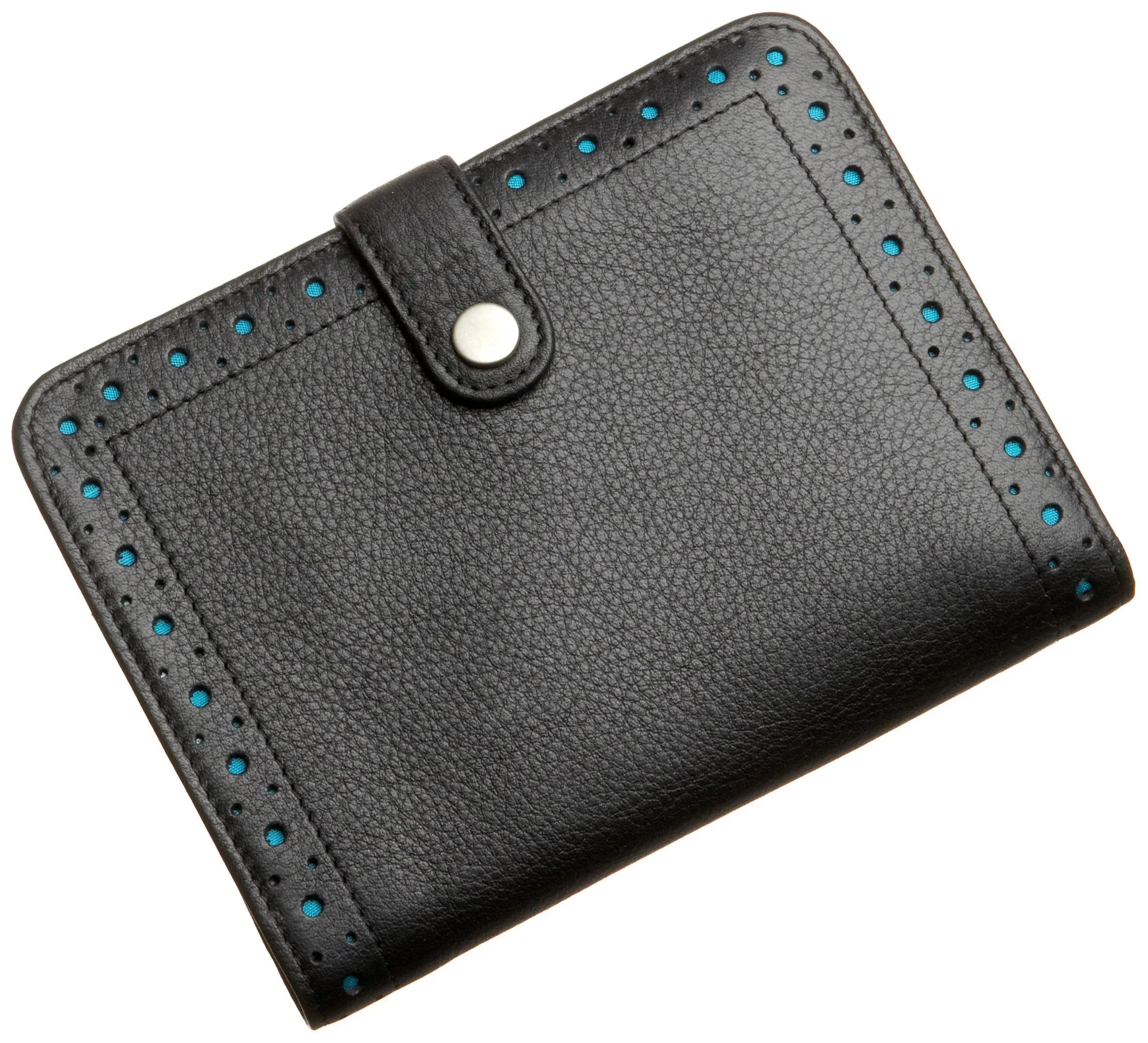 Cross Autocross AC209-1A Women's Money Wallet Collection Passport Wallet (Black/Turquoise) Cross