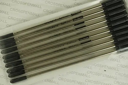 10 Genuine Intrepid New Generation and Capped Black Ink Refill for Cross ballpoint pens. Medium Point - Smooth Flow Intrepid