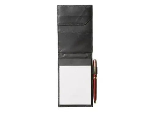 Sheaffer 100% Full Grain Leather and 1680D Ballistic Nylon Notepad Holder/Jotter with Pen Loop, Front Pockets 5" x 3 1/2". Sheaffer