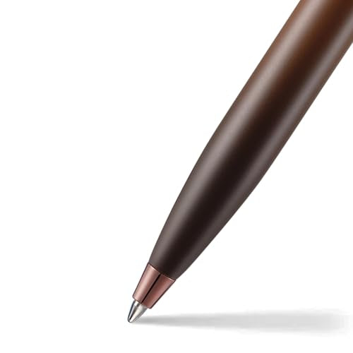 Sheaffer 100 9374 Coffee Edition Matt Brown Ballpoint Pen with Regal Brown PVD Appointments, Brown PVD Signature mid band and White Dot of excellence Sheaffer