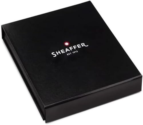 Sheaffer 300 Glossy Black Fountain Pen with Bright Chrome Cap, Chrome-Plated Trim and Matching Pouch gift Set Sheaffer