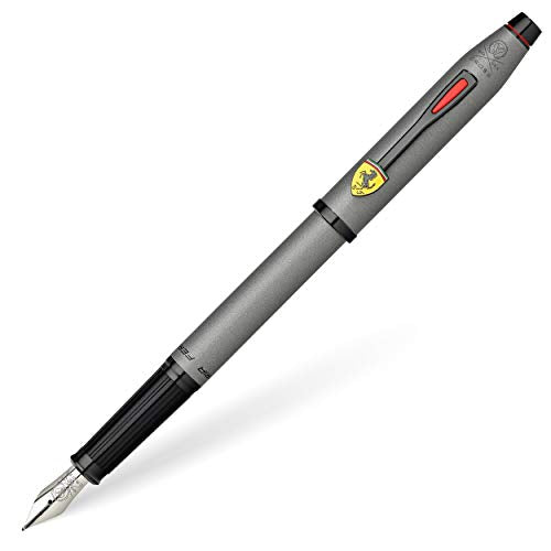 Cross Century II Scuderia Ferrari Fountain Pen, Medium Nib, Includes Luxury Gift Box - Titanium Grey Satin Lacquer Cross