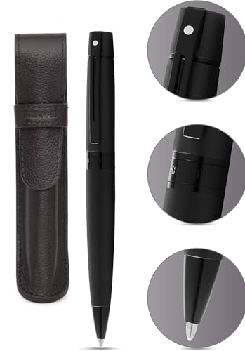 Sheaffer 300 Matte Black Lacquer Pen with PVD Trims and Matching Pouch gift Set Sheaffer