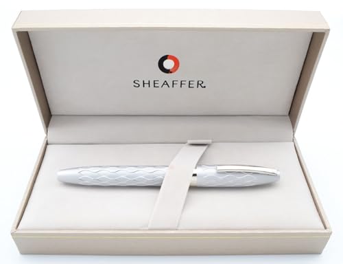 Sheaffer Made in the USA diamond cut Legacy 2 Heritage with Sandblasted Emperor's Silver Pattern & Palladium Trim Rollerball pen - crosspenmall.com