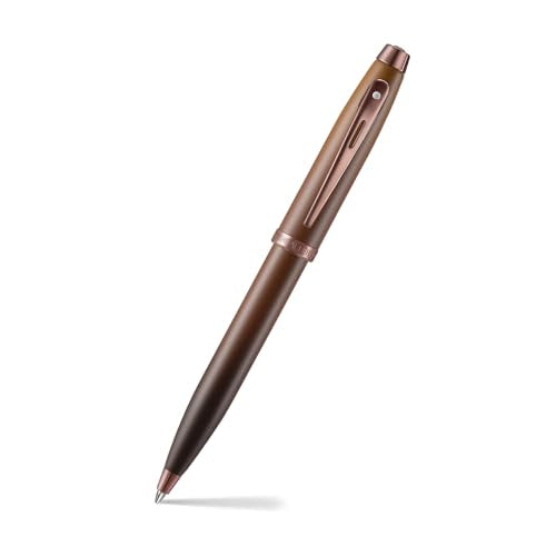 Sheaffer 100 9374 Coffee Edition Matt Brown Ballpoint Pen with Regal Brown PVD Appointments, Brown PVD Signature mid band and White Dot of excellence Sheaffer