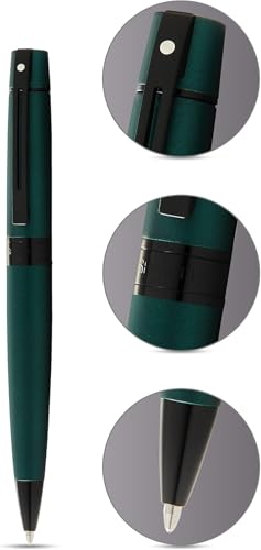 Sheaffer 300 Matte Green Pen with Contrating Black PVD Trims and Matching Pouch gift Set Sheaffer