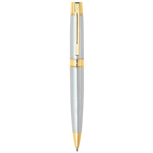 Sheaffer 300 Chrome with Gold Trim Pen and Leather Pouch Gift Set Sheaffer