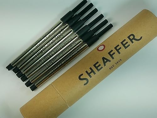 Sheaffer K Ballpoint Refills, Black Ink, Fine Point, 6 Piece Shelf Pack (99234)(Bulk Pack of 6/Pack) in Storage Tube (Black) Sheaffer