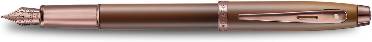 Sheaffer 100 9374 Coffee Edition Matt Brown Fountain Pen with Regal Brown PVD Signature mid band and White Dot of excellence - Fine Point Sheaffer