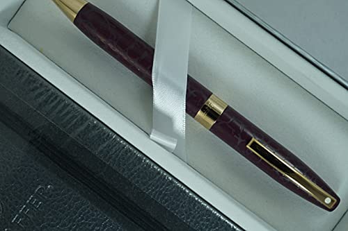 Sheaffer Hand made in USA Legacy Heritage Look of Leather wine burgundy barrel and 22KT Gold Appointments Ballpoint pen Journal set Sheaffer