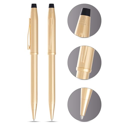 Cross Century II Refillable Ballpoint Pen, Medium Ballpen, Includes Premium Gift Box - 23KT Gold Plate Cross