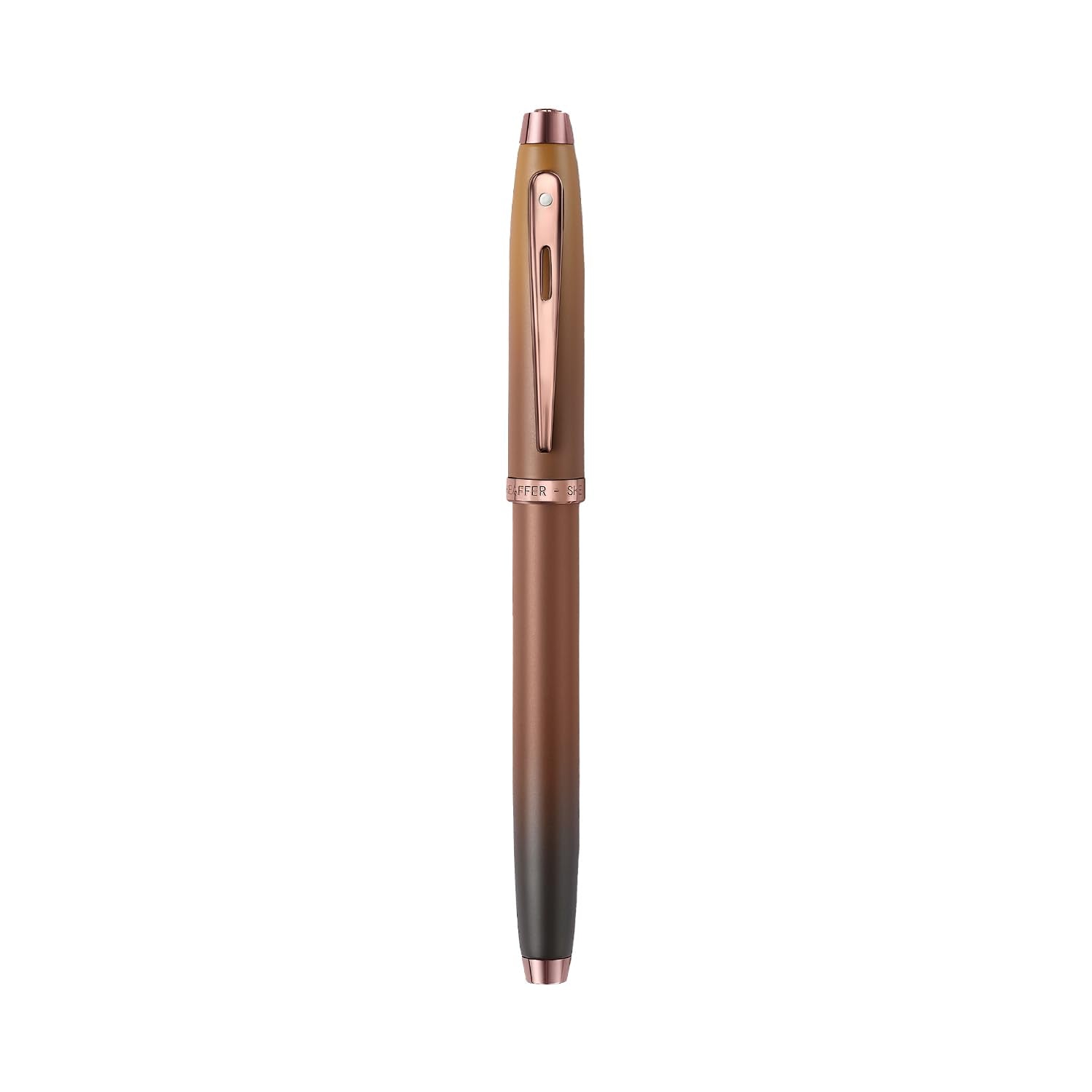 Sheaffer 100 9374 Coffee Edition Matt Brown Fountain Pen with Regal Brown PVD Signature mid band - Medium Point Sheaffer