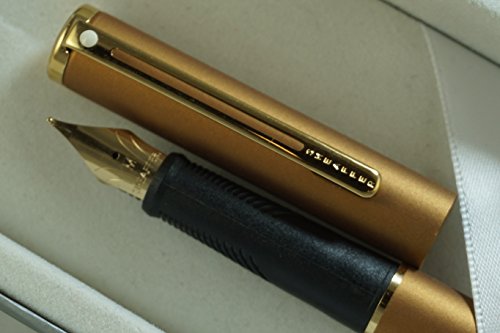 Made in The USA Cross Sheaffer Compact 9005 Bronze with 22KT Gold Trim and Medium Nib, Sleek Fountain Pen and Sheaffer Journal Set Cross