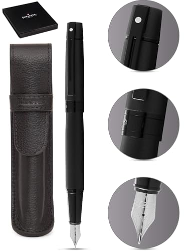 Sheaffer 300 Matte Black Lacquer Pen with PVD Trims and Matching Pouch gift Set Sheaffer