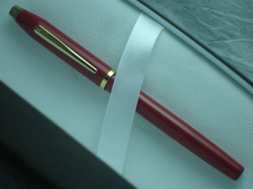 Cross Century ll Cinnabar Red Rolling ball and 23k Gold Appointments Pen [ Made in USA] Cross