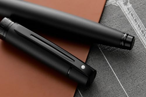 Sheaffer 300 Matte Black Lacquer Pen with PVD Trims and Matching Pouch gift Set Sheaffer