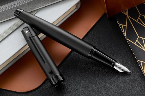 Sheaffer 300 Matte Black Lacquer Pen with PVD Trims and Matching Pouch gift Set Sheaffer