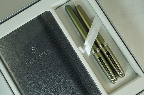 Sheaffer Signature Prelude Lightning Incandescent Green with Nickel Appointments Rollerball Pen, Ballpoint Pen and Journal - crosspenmall.com