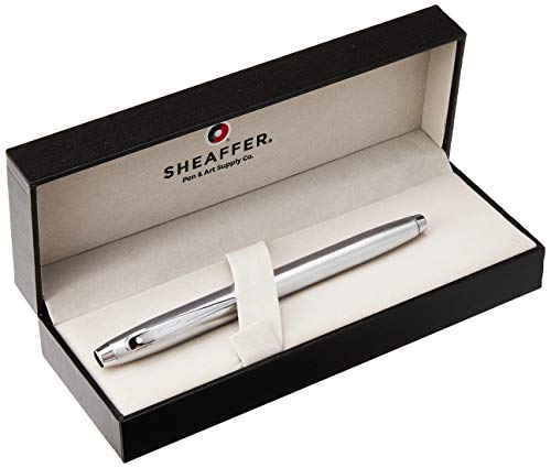 Sheaffer 100 Brushed Chrome Fountain Pen with Chrome Trim and Fine Nib Sheaffer