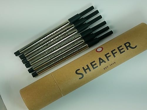 Sheaffer K Ballpoint Refills, Black Ink, Fine Point, 6 Piece Shelf Pack (99234)(Bulk Pack of 6/Pack) in Storage Tube (Black) Sheaffer