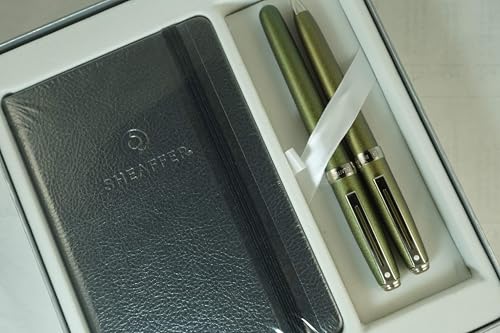 Sheaffer Signature Prelude Lightning Incandescent Green with Nickel Appointments Rollerball Pen, Ballpoint Pen and Journal - crosspenmall.com